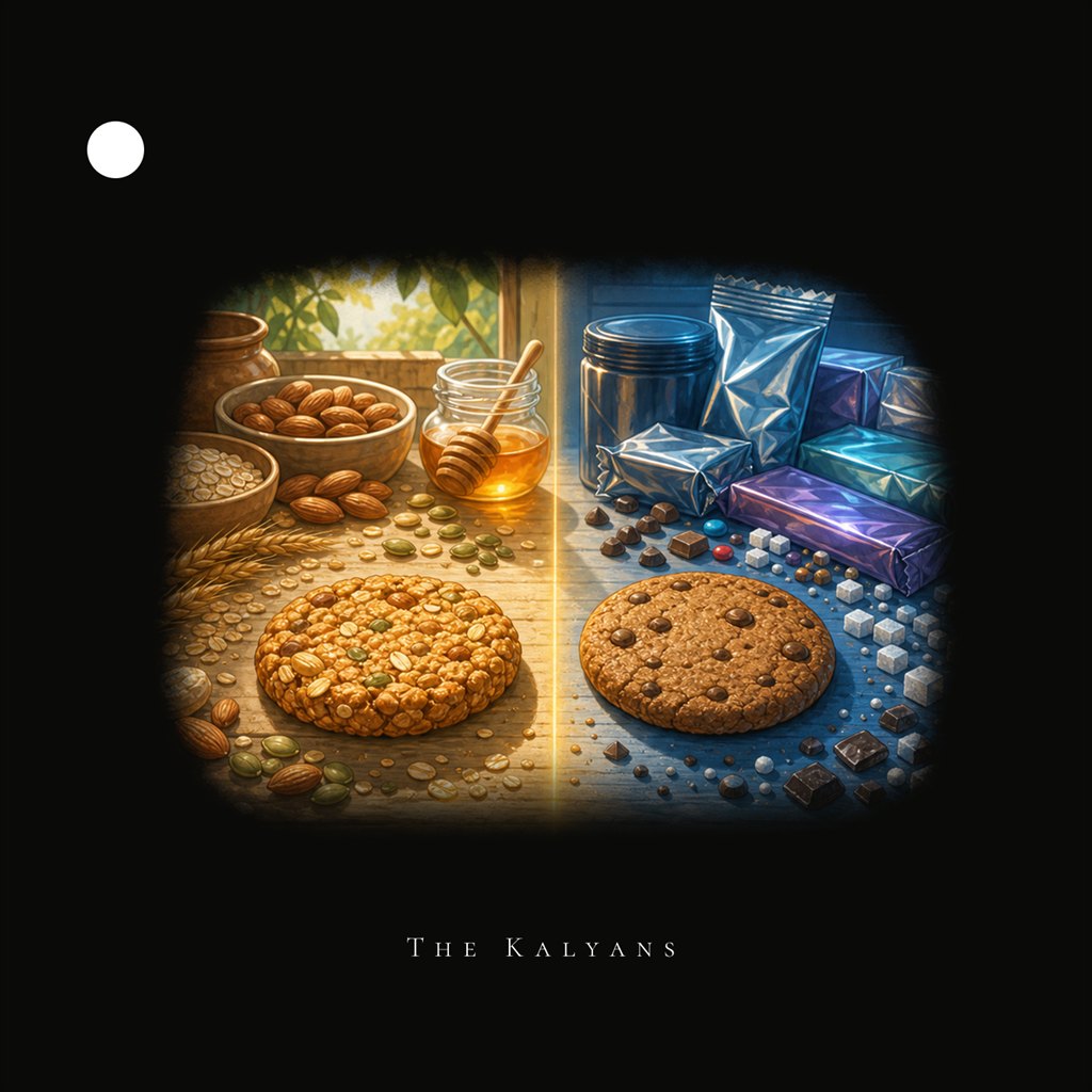 The Kalyans Codex illustration for Protein Cookies: Better Snack or Better Marketing?